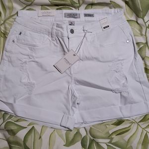 Judy Blue white distressed denim shorts
